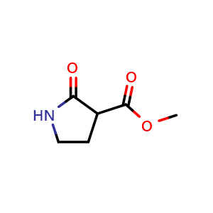 Chemical structure of methyl 2-oxopyrrolidine-3-carboxylate , CAS 22049-95-2, AChemBlock Q62098