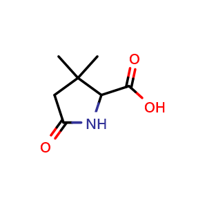 Chemical structure of 3,3-dimethyl-5-oxopyrrolidine-2-carboxylic acid , CAS 141978-97-4, AChemBlock Q62147