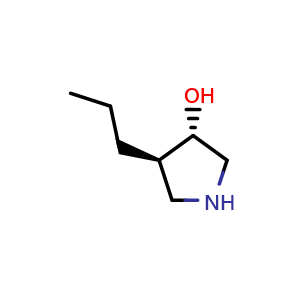 Chemical structure of (3S,4R)-4-Propylpyrrolidin-3-ol , CAS 1932236-27-5, AChemBlock Q62154
