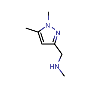 Chemical structure of 1-(1,5-dimethyl-1H-pyrazol-3-yl)-N-methylmethanamine , CAS 852227-88-4, AChemBlock Q62159