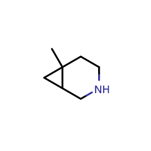 Chemical structure of 6-methyl-3-azabicyclo[4.1.0]heptane , CAS 910854-91-0, AChemBlock Q62214