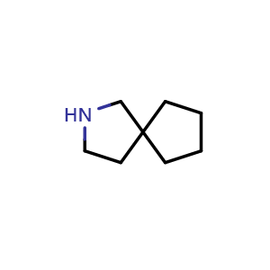 Chemical structure of 2-azaspiro[4.4]nonane , CAS 175-94-0, AChemBlock Q62222