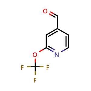 Chemical structure of 2-(trifluoromethoxy)isonicotinaldehyde , CAS 1361810-21-0, AChemBlock Q62234