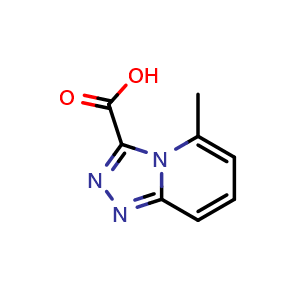 Chemical structure of 5-methyl-[1,2,4]triazolo[4,3-a]pyridine-3-carboxylic acid , CAS 1159830-65-5, AChemBlock Q62244