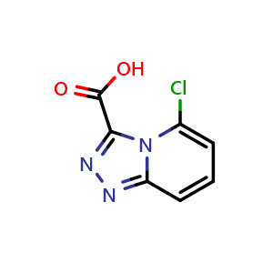 Chemical structure of 5-chloro-[1,2,4]triazolo[4,3-a]pyridine-3-carboxylic acid , CAS 1558217-59-6, AChemBlock Q62250