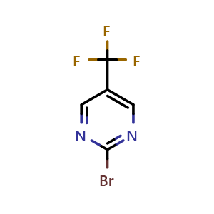 Chemical structure of 2-bromo-5-(trifluoromethyl)pyrimidine , CAS 69034-09-9, AChemBlock Q62279