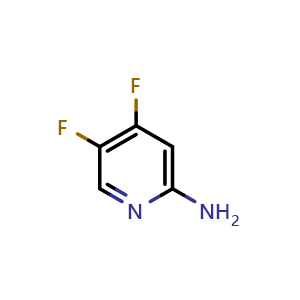 Chemical structure of 4,5-difluoropyridin-2-amine , CAS 1211537-08-4, AChemBlock Q62280