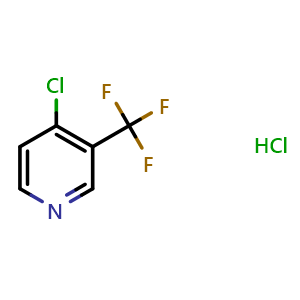 Chemical structure of 4-chloro-3-(trifluoromethyl)pyridine hydrochloride , CAS 732306-24-0, AChemBlock Q62289