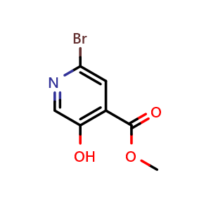 Chemical structure of methyl 2-bromo-5-hydroxyisonicotinate , CAS 1256810-42-0, AChemBlock Q62293
