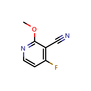 Chemical structure of 4-fluoro-2-methoxynicotinonitrile , CAS 1807142-83-1, AChemBlock Q62297