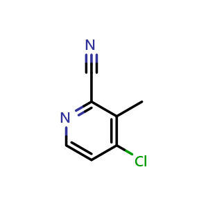 Chemical structure of 4-Chloro-3-methylpicolinonitrile , CAS 886372-07-2, AChemBlock Q62305