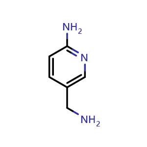 Chemical structure of 5-(Aminomethyl)pyridin-2-amine , CAS 156973-09-0, AChemBlock Q62313
