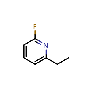 Chemical structure of 2-ethyl-6-fluoropyridine , CAS 1309113-04-9, AChemBlock Q62318