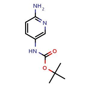 Chemical structure of tert-butyl (6-aminopyridin-3-yl)carbamate , CAS 445432-37-1, AChemBlock Q62325