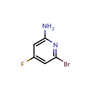 Chemical structure of 6-bromo-4-fluoropyridin-2-amine , CAS 1805444-06-7, AChemBlock Q62330