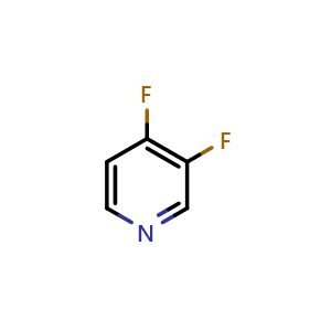 Chemical structure of 3,4-difluoropyridine , CAS 82878-63-5, AChemBlock Q62349