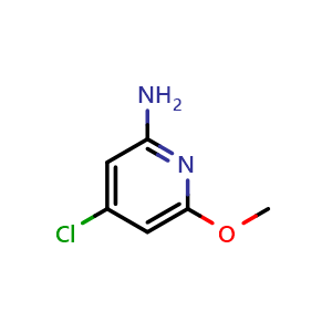 Chemical structure of 4-chloro-6-methoxypyridin-2-amine , CAS 1261628-71-0, AChemBlock Q62356