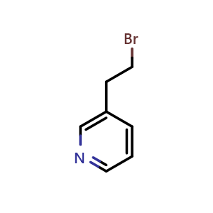 Chemical structure of 3-(2-bromoethyl)pyridine , CAS 120277-73-8, AChemBlock Q62363