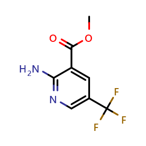 Chemical structure of methyl 2-amino-5-(trifluoromethyl)nicotinate , CAS 1227048-89-6, AChemBlock Q62381