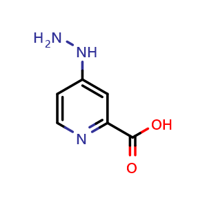 Chemical structure of 4-hydrazineylpicolinic acid , CAS 1023817-20-0, AChemBlock Q62382