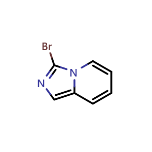 Chemical structure of 3-bromoimidazo[1,5-a]pyridine , CAS 1263057-86-8, AChemBlock Q62387