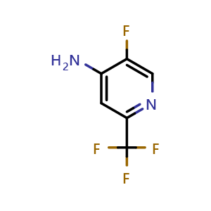 Chemical structure of 5-fluoro-2-(trifluoromethyl)pyridin-4-amine , CAS 1260663-77-1, AChemBlock Q62395