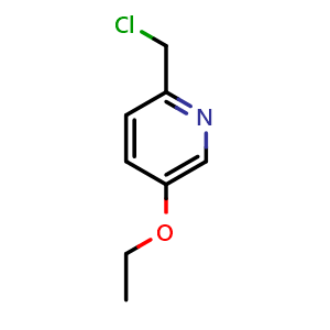 Chemical structure of 2-(chloromethyl)-5-ethoxypyridine , CAS 760141-24-0, AChemBlock Q62400