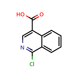 Chemical structure of 1-chloroisoquinoline-4-carboxylic acid , CAS 1260794-26-0, AChemBlock Q62408