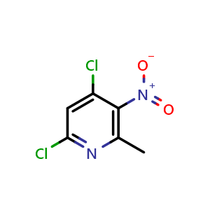 Chemical structure of 4,6-dichloro-2-methyl-3-nitropyridine , CAS 282102-05-0, AChemBlock Q62413