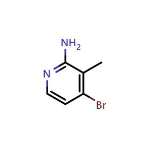Chemical structure of 4-bromo-3-methylpyridin-2-amine , CAS 1227586-05-1, AChemBlock Q62420