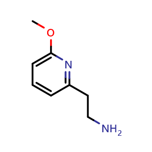 Chemical structure of 2-(6-methoxypyridin-2-yl)ethan-1-amine , CAS 194658-15-6, AChemBlock Q62431