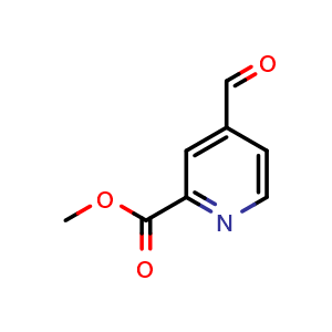 Chemical structure of methyl 4-formylpicolinate , CAS 64463-46-3, AChemBlock Q62439