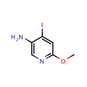 Chemical structure of 4-Iodo-6-methoxypyridin-3-amine , CAS 227180-21-4, AChemBlock Q62441
