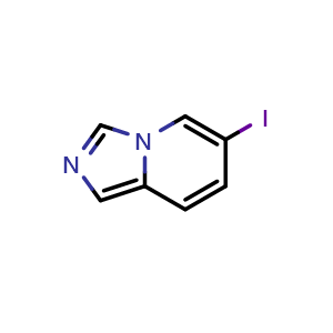Chemical structure of 6-iodoimidazo[1,5-a]pyridine , CAS 2306270-72-2, AChemBlock Q62444