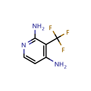 Chemical structure of 3-(trifluoromethyl)pyridine-2,4-diamine , CAS 1227563-89-4, AChemBlock Q62448