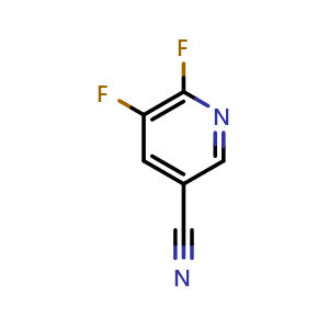 Chemical structure of 5,6-difluoronicotinonitrile , CAS 1214340-48-3, AChemBlock Q62452