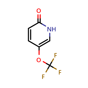 Chemical structure of 5-(trifluoromethoxy)pyridin-2(1H)-one , CAS 1052722-33-4, AChemBlock Q62466