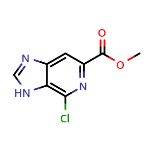 Chemical structure of methyl 4-chloro-3H-imidazo[4,5-c]pyridine-6-carboxylate , CAS 1352897-30-3, AChemBlock Q62477