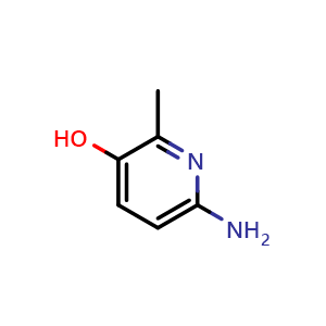 Chemical structure of 6-amino-2-methylpyridin-3-ol , CAS 80683-84-7, AChemBlock Q62482
