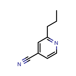 Chemical structure of 2-propylisonicotinonitrile , CAS 33744-19-3, AChemBlock Q62488
