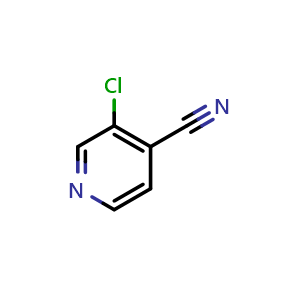 Chemical structure of 3-chloroisonicotinonitrile , CAS 68325-15-5, AChemBlock Q62490