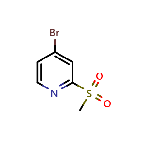 Chemical structure of 4-bromo-2-(methylsulfonyl)pyridine , CAS 1209459-93-7, AChemBlock Q62499