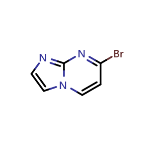 Chemical structure of 7-bromoimidazo[1,2-a]pyrimidine , CAS 1251033-57-4, AChemBlock Q62504