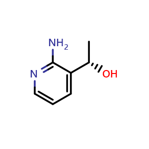 Chemical structure of (S)-1-(2-aminopyridin-3-yl)ethan-1-ol , CAS 936718-00-2, AChemBlock Q62532