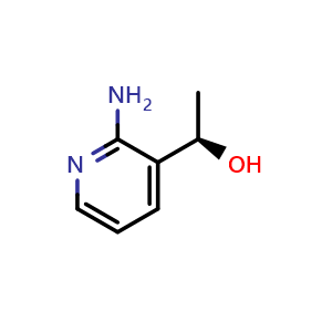 Chemical structure of (R)-1-(2-aminopyridin-3-yl)ethan-1-ol , CAS 936718-01-3, AChemBlock Q62533