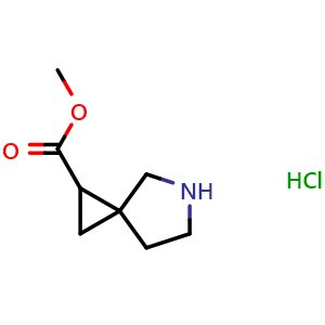 Chemical structure of methyl 5-azaspiro[2.4]heptane-1-carboxylate hydrochloride , CAS 2306277-77-8, AChemBlock Q62594