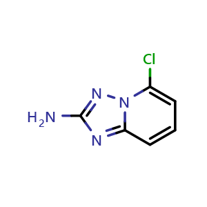 Chemical structure of 5-chloro-[1,2,4]triazolo[1,5-a]pyridin-2-amine , CAS 175965-64-7, AChemBlock Q62664