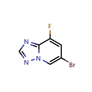 Chemical structure of 6-bromo-8-fluoro-[1,2,4]triazolo[1,5-a]pyridine , CAS 1592865-93-4, AChemBlock Q62678
