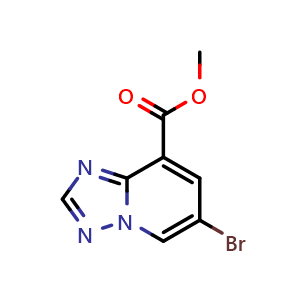 Chemical structure of methyl 6-bromo-[1,2,4]triazolo[1,5-a]pyridine-8-carboxylate , CAS 1801262-20-3, AChemBlock Q62696