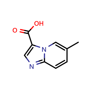 Chemical structure of 6-methylimidazo[1,2-a]pyridine-3-carboxylic acid , CAS 1019021-64-7, AChemBlock Q62713